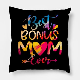 Best Bonus Mom Ever Tie Dye For Mother's Day Pillow