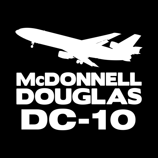 McDonnell Douglas DC-10 Silhouette Print (White) by TheArtofFlying