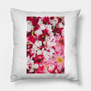 Pink White Red Flowers Pillow
