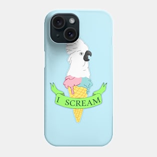 ice cream umbrella cockatoo i scream Phone Case