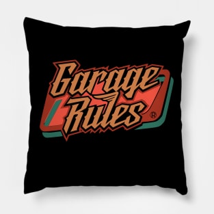 Garage Rules Oil vintage custom Pillow