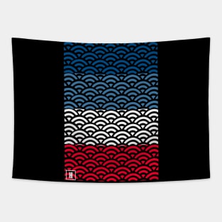 Retro Japanese Clouds Pattern RE:COLOR 23 Tapestry