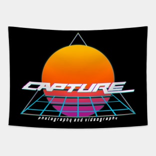 Retro Logo - Photography and Videography (Left Pocket and Back) T-Shirt Tapestry