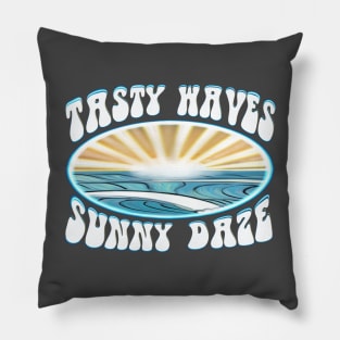 Tasty Waves Sunny Daze Beach sunrise clean waves Pillow