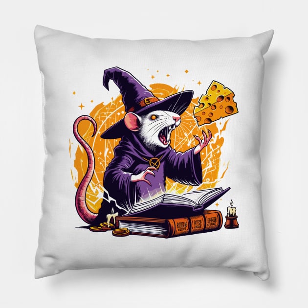 Rat Wizzard Cheese Pillow by katzura