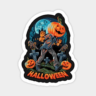 Zombie pumpkin - Halloween Magnet