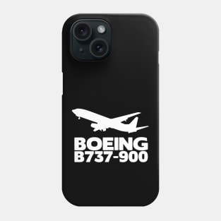 Boeing B737-900 Silhouette Print (White) Phone Case