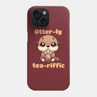 Otter Enjoying His Utterly Yummy Bubble Boba Tea Phone Case