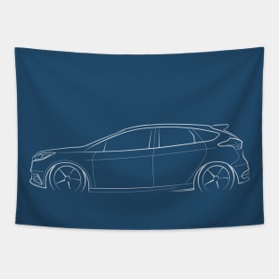 Ford Focus ST - profile stencil, white Tapestry