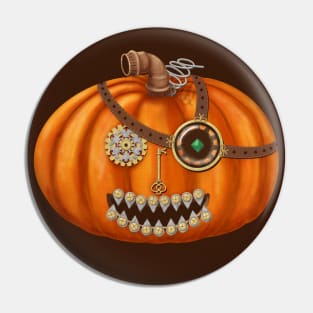 Steampunkin - Steampunk Halloween Jack O' Lantern Pin