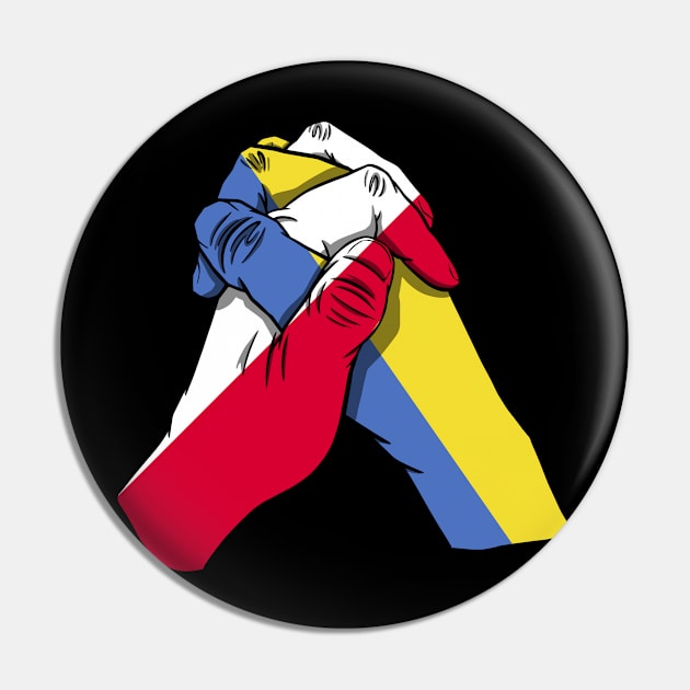 Poland and Ukraine Flags Holding Hands Ukraine Poland Roots Pin by BramCrye