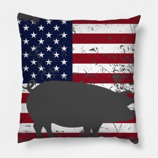 Pig America flag. Pillow