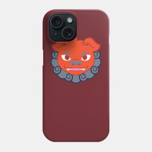 Red Komainu Lion Dog Phone Case