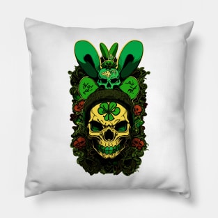 Graffiti Rabbit Skull Pillow