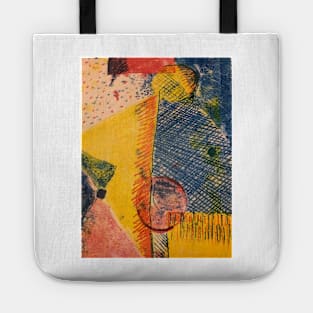 Circle intersecting square triangle Tote