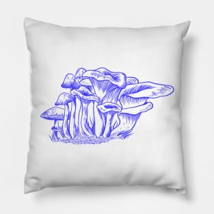 blue mushrooms Pillow