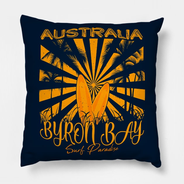 Australia Byron Bay Surf Paradise Pillow by ReaverCrest