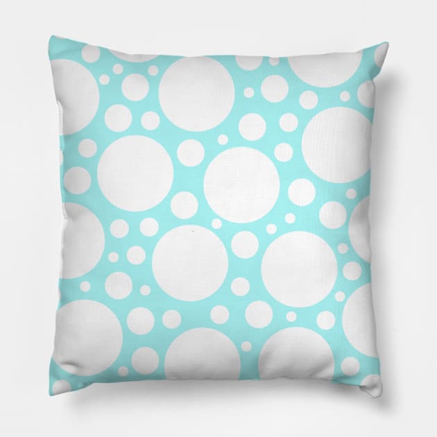 Polka Dots Pastel Blue & White Pillow by Whoopsidoodle