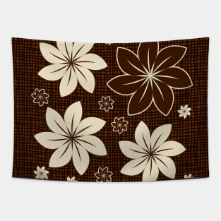 Brown floral design Tapestry