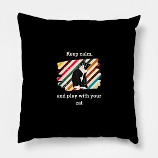 Cat t shirt - Keep calm and love cat Pillow