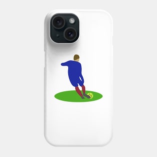 Football player with the ball. Sport. Football game, soccer. Interesting design, modern, interesting drawing. Hobby and interest. Concept and idea. Phone Case