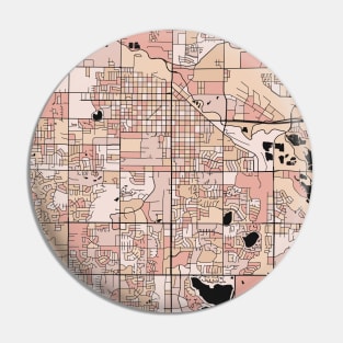 Fort Collins Map Pattern in Soft Pink Pastels Pin