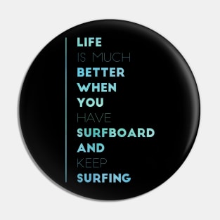 Surfboard and Surfing Pin