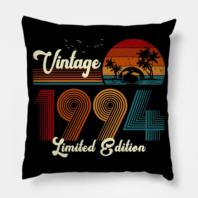 Vintage 1994 Shirt Limited Edition 26th Birthday Gift Pillow by Damsin