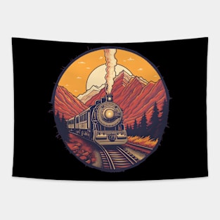 I like trains, Train Engine in the mountains Tapestry