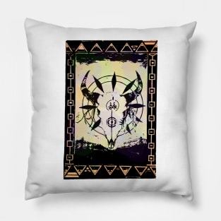 Tribal Painted Skull Pillow