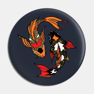 Yin Yang Koi Carp Fish Cut Out Pin