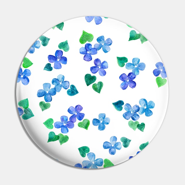 Little Blue Flower Love Pin by micklyn