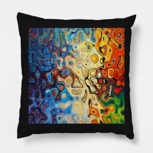 Abstract Color In Motion, Beautiful Liquid Graphic Paint Design Pillow