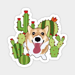 Cacti Corgi Magnet