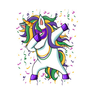 Funny Dabbing Unicorn  Mardi Gras Gift T-Shirt