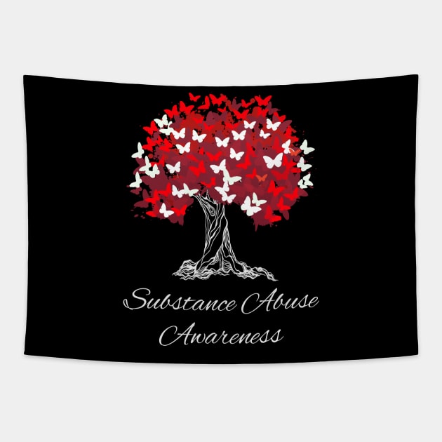 Substance Abuse Awareness Butterfly Support Tapestry by MerchAndrey