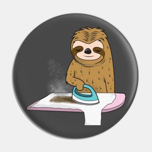 Funny Sloth Ironing His Shirt Too Slow Pin