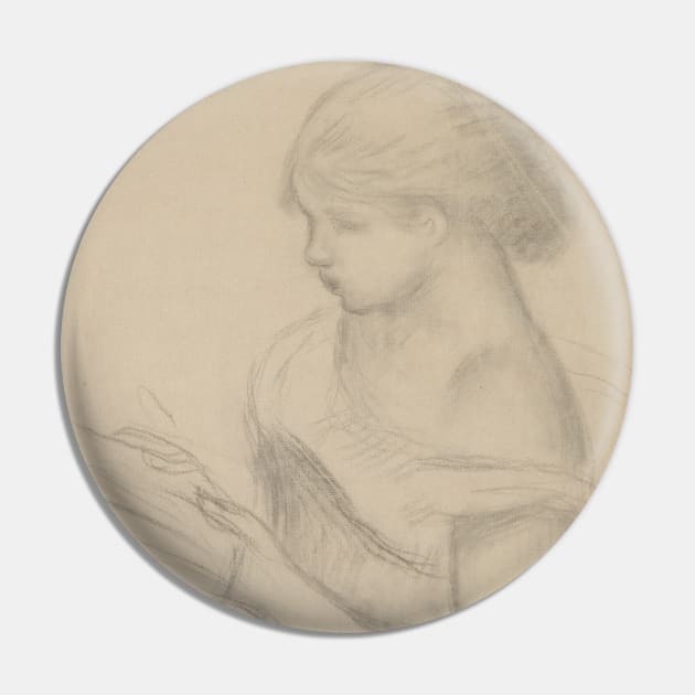 A Girl Reading (with a Sketch of Seated Woman) by Auguste Renoir Pin by Classic Art Stall