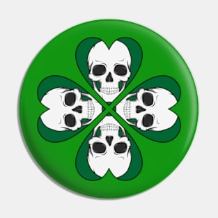 Skull four leaf heart clover birthday gift shirt 1 Pin