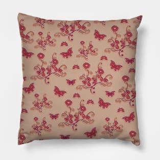 Flowers & butterflies revisited V Pillow