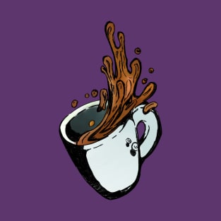 Coffee is spilling pattern  - Purple T-Shirt