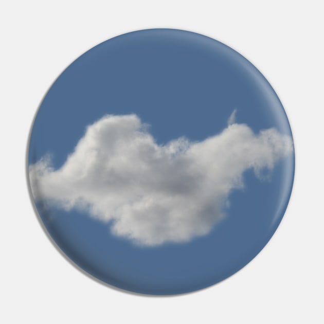 Lonely Cloud Blue Sky Pin by tribbledesign