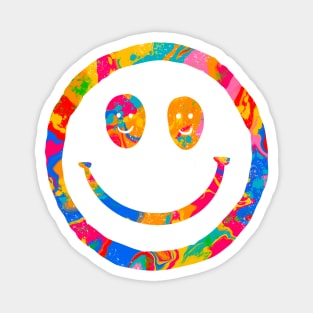 Colorful Super Happy Face Smiley Magnet