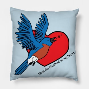 Bluebird in my heart Pillow