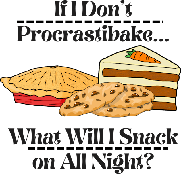 Procrastibaking Leads to Snacking Kids T-Shirt by Monkey Punch