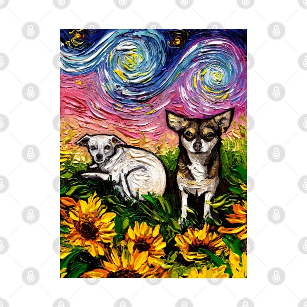 Two Chihuahuas Night by sagittariusgallery