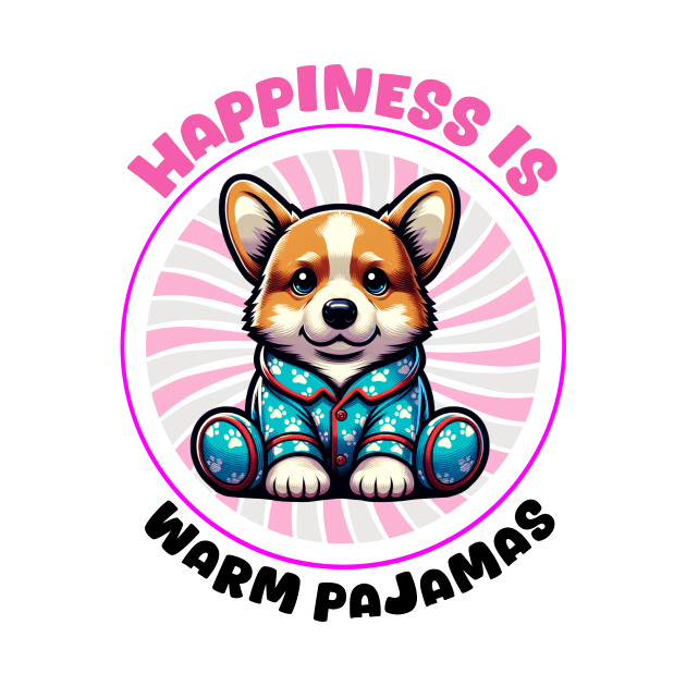 Happiness is Warm Pajamas 🐶 Cute Corgi by Pink & Pretty