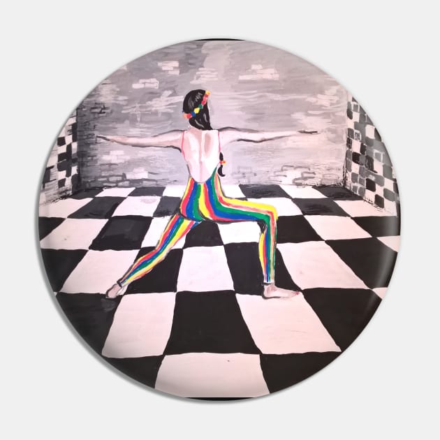 Girl in yoga pose Warrior 2 Pin by Maltez