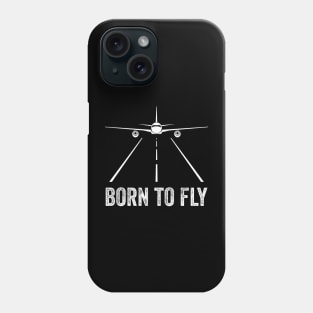 Born To Fly Pilot Funny Aviation Lover Airplane Enthusiast Phone Case