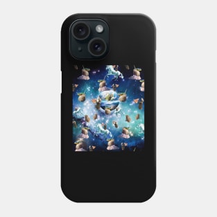 Space Capybara Galaxy Capybaras With Pizza Unicorn Phone Case